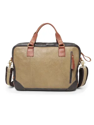 Art N Vintage Winger : Real Leather Olive With Black Color Laptop Bag