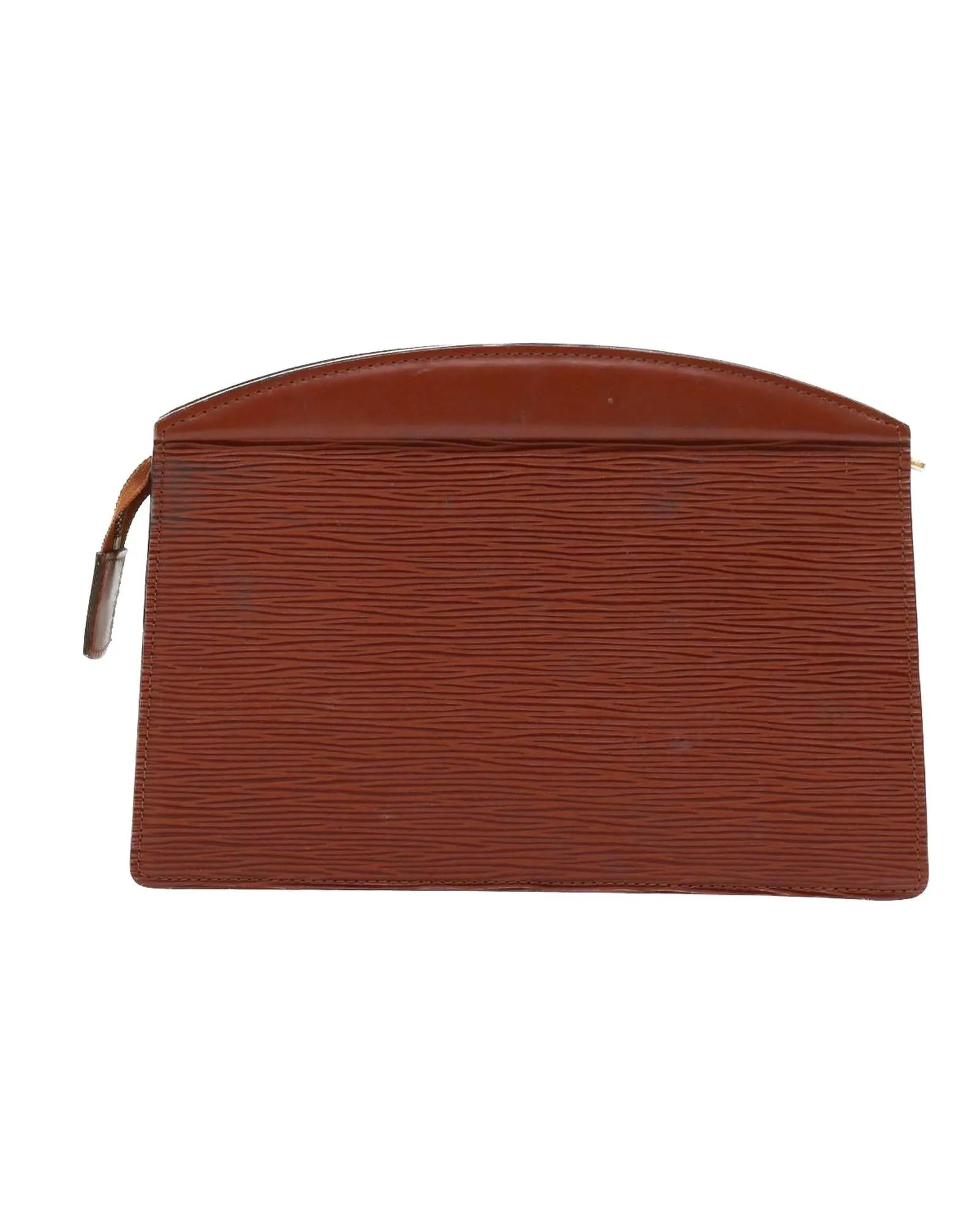Brown Epi Leather Pouch with Surface Frubbing and Scratches