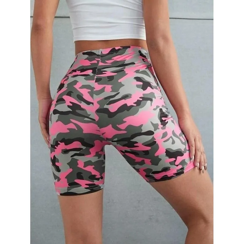 Camo High Waist Biker Shorts