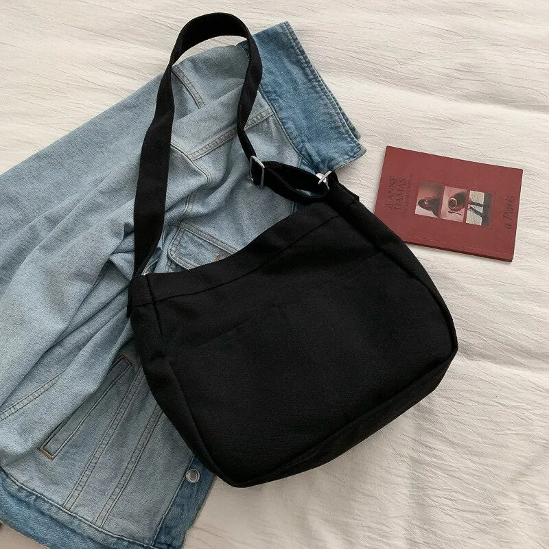 Darianrojas New Japanese Canvas Bag Women's All-match Fashion Messenger Bag Lazy Style Student One-shoulder Class Bag