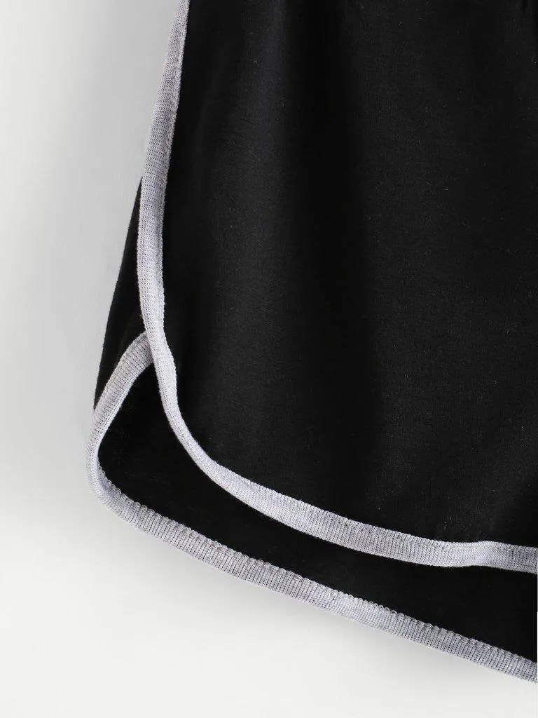 Drawstring Waist Ringer Shorts