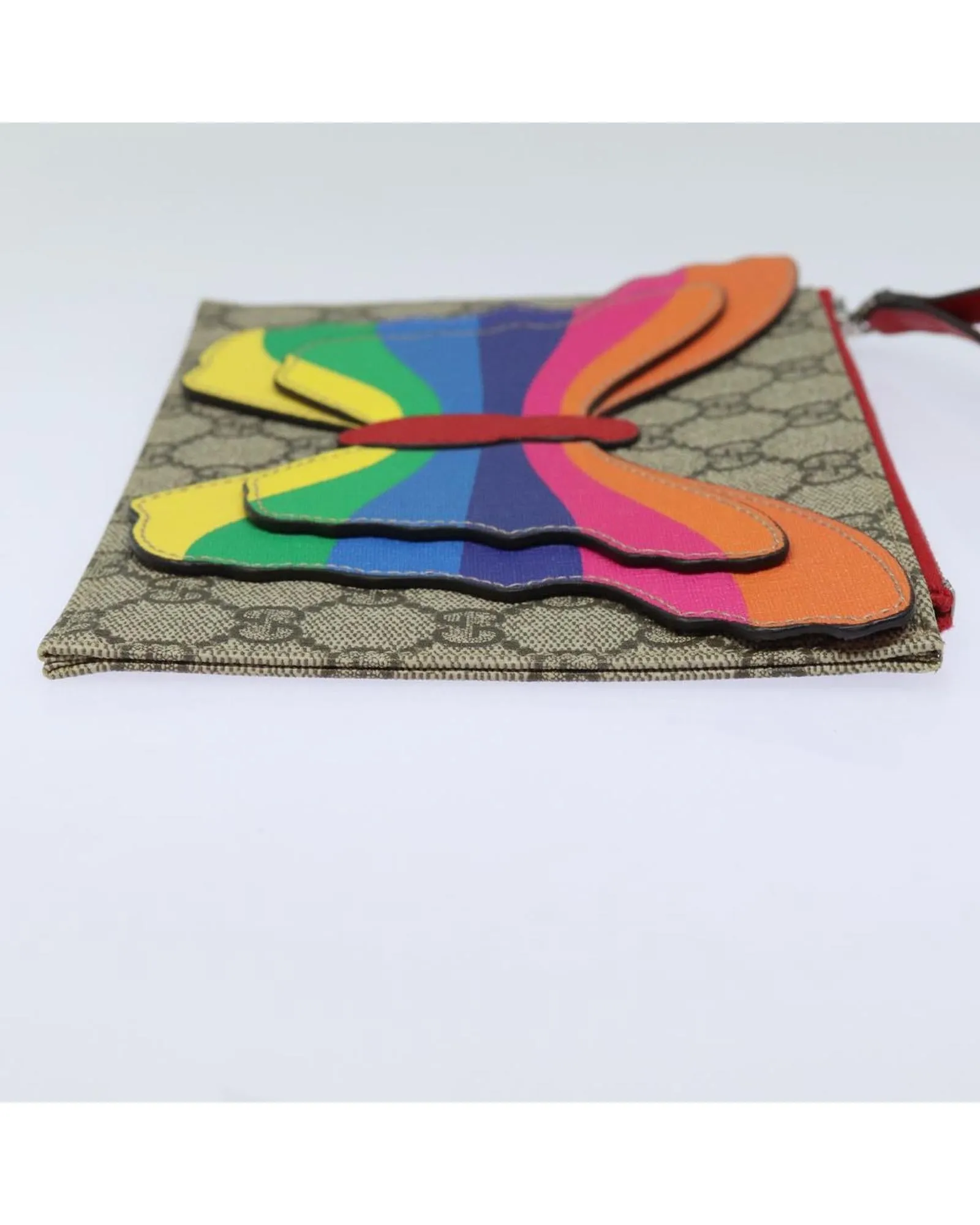GG Supreme Butterfly Clutch Bag in PVC and Leather