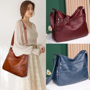 Luxury Pu Leather Messenger Bag Women Large Hand Bag Soft Casual Hobo bag  Crossbody Shoulder Bags