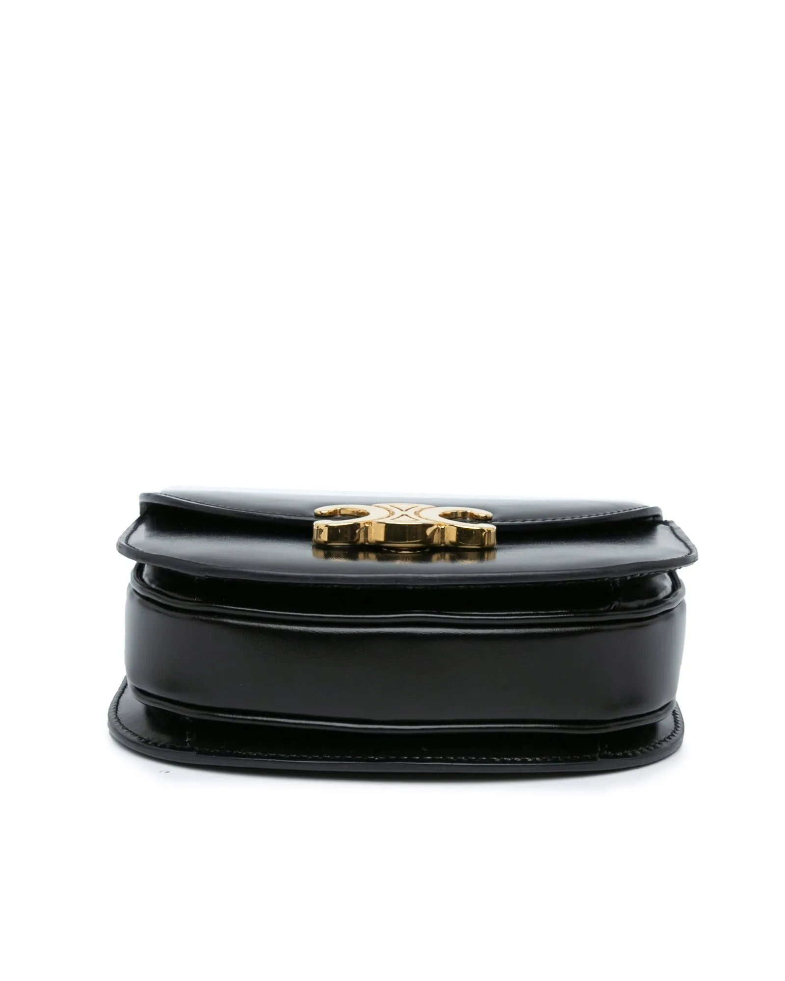 Mini Shiny Leather Besace Clea Satchel with Detachable Strap