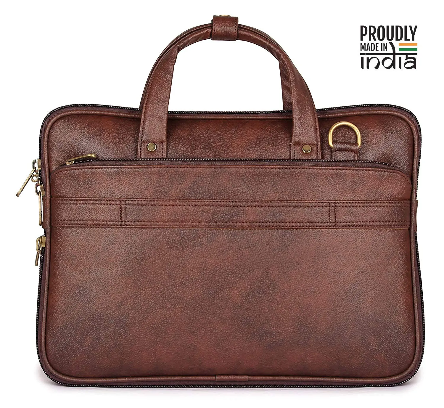 The Clownfish Richard Series Faux Leather 14 inch Laptop Bags, Brown Laptop Briefcase for Men, Laptop Bags for Men, Messenger Bags For Men,(Mahogany)